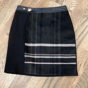 NWT Flannel Panel Skirt w/ Faux Leather Trim